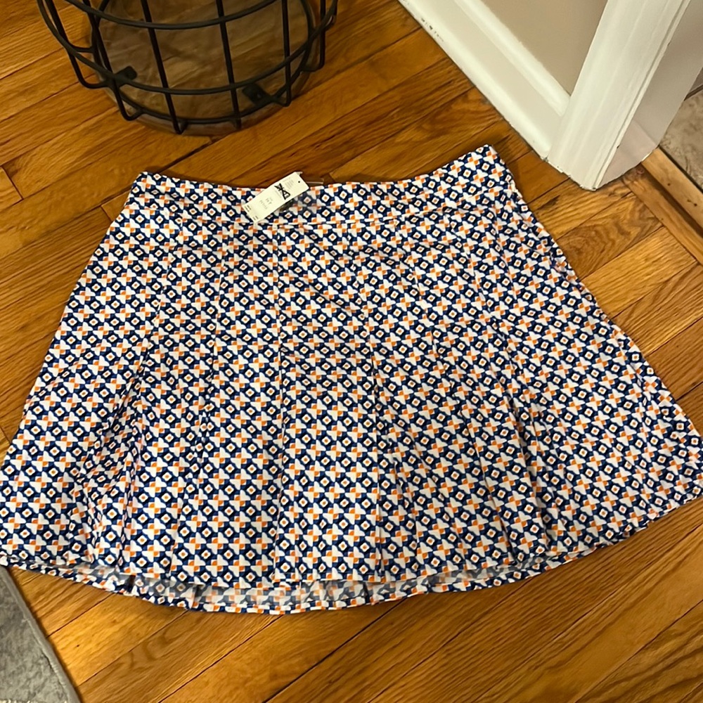 Anthropologie Maeve Cotton Skirt Size 16p‎ NWT 🌺 White/Blue/Orange
